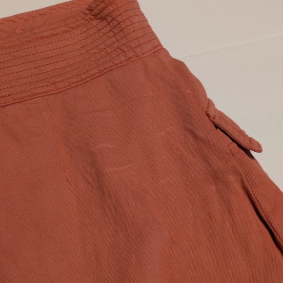Anthropologie Utility Mini Skirt Orange Front Pockets Size 4 - Picture 8 of 8
